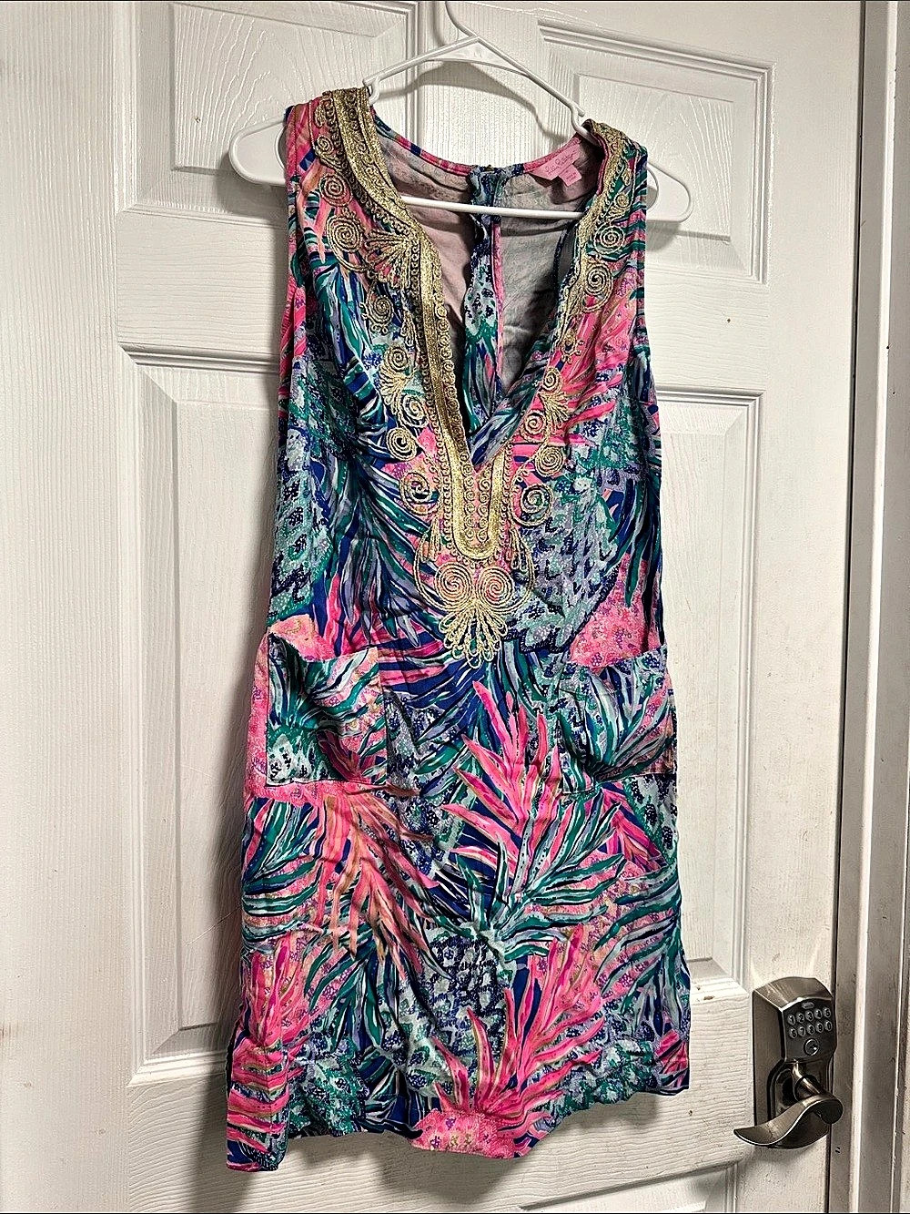 Lilly Pulitzer Rosie Shift Dress Floral Mini Dress Pink & Blue Size 8